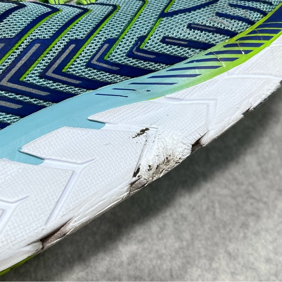 Hoka One Clifton 4 Womens 6.5 Running Walking Shoes 1016724 Sneakers Blue Green - Picture 7 of 12